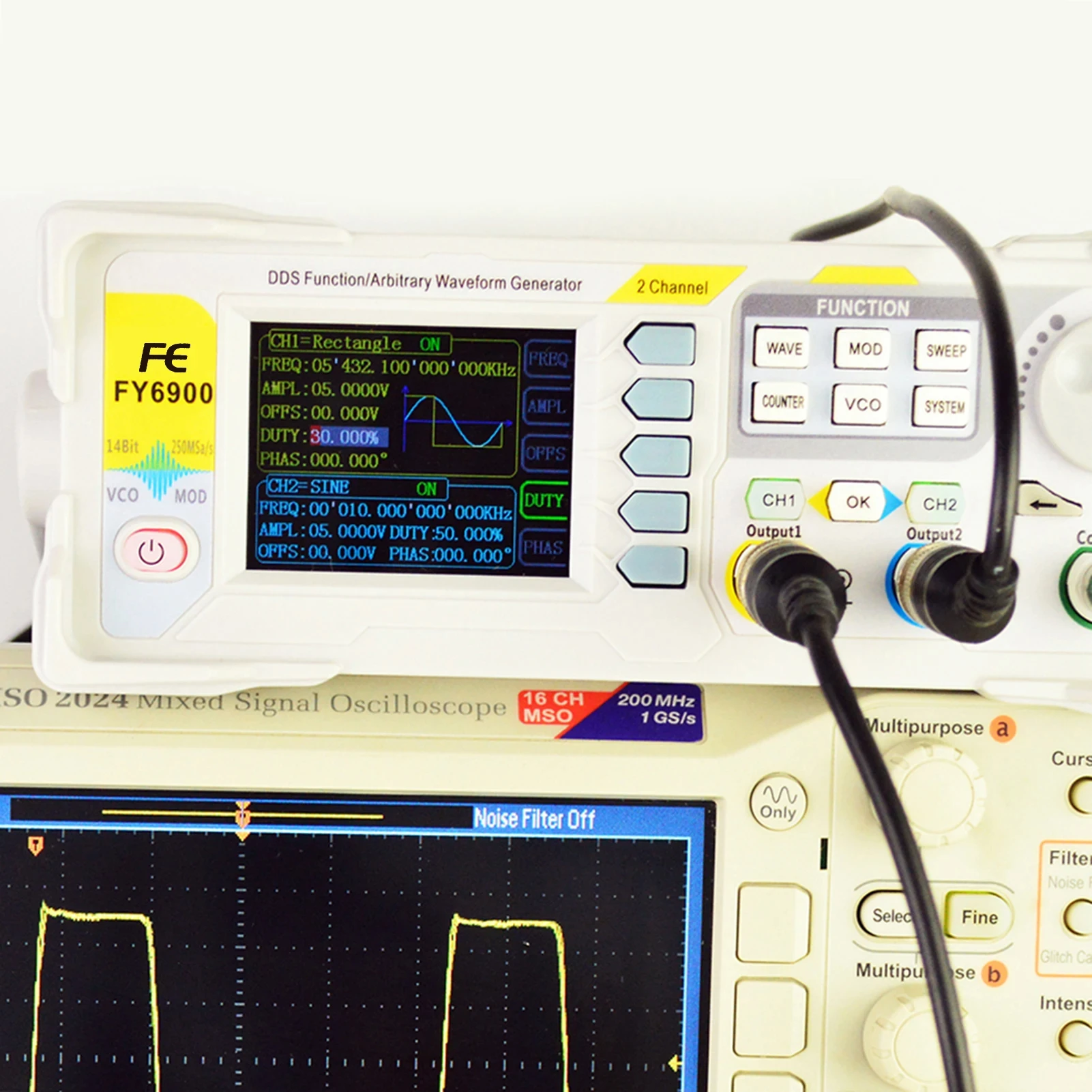 Function Arbitrary Waveform Generator - Wellenformgenerator Pulssignalquelle FY6900 100 MHz Funktionssignalgenerator