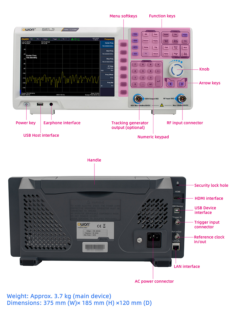 Signal Generator Spectrum Analyzer - Tragbarer Spektrumanalysator 9kHz bis 1,5GHz mit