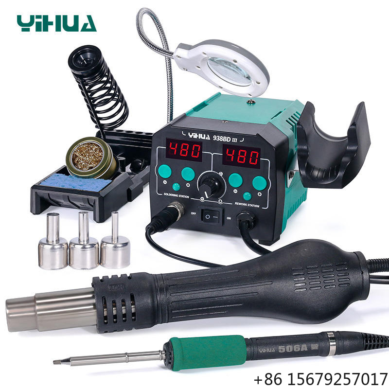 Hot Air Rework Station T12 - YIHUA 938BD-III 775W 2-in-1 T12 Lötstation