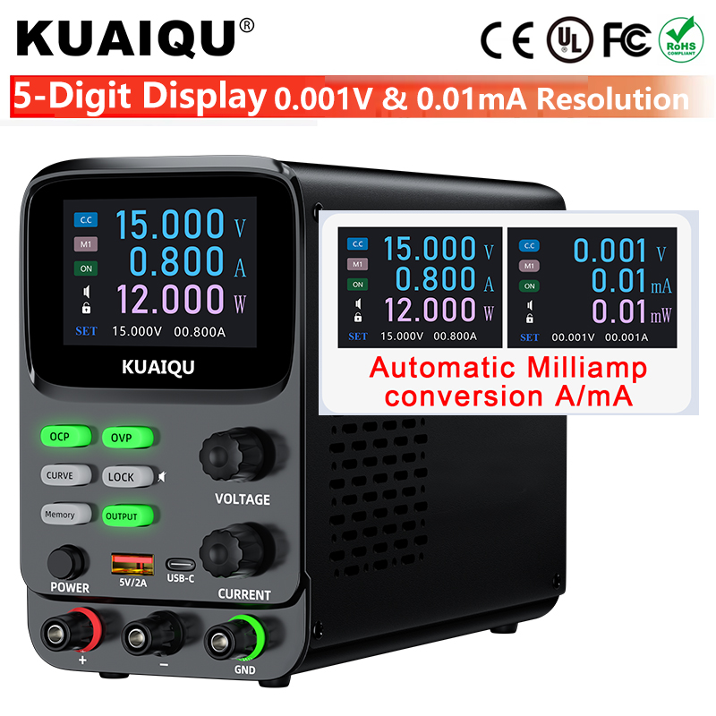 Programmable Dc Power Supply 30V 10A - KUAIQU 5-stelliges Netzteil Einstellbares Programmierbares Labor-Gleichstromnetzteil