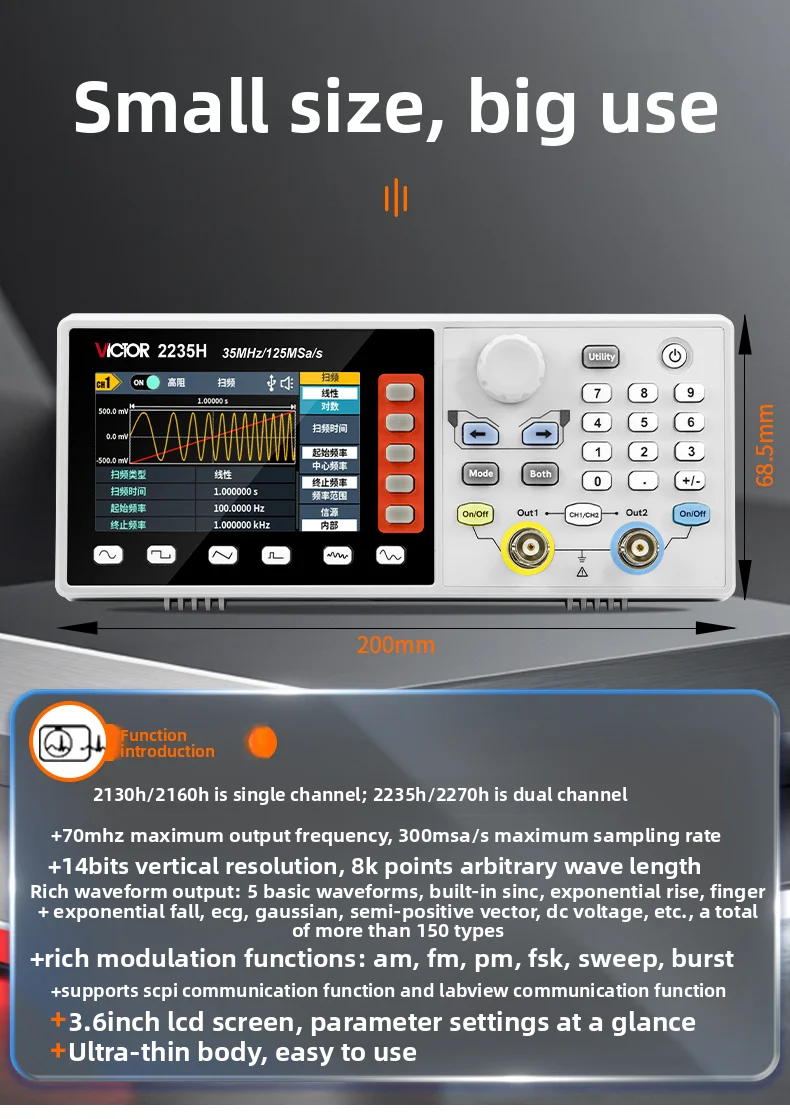 Function Arbitrary Waveform Generator - VICTOR Signalgenerator, einzelne Arbiträrwellenform / 70