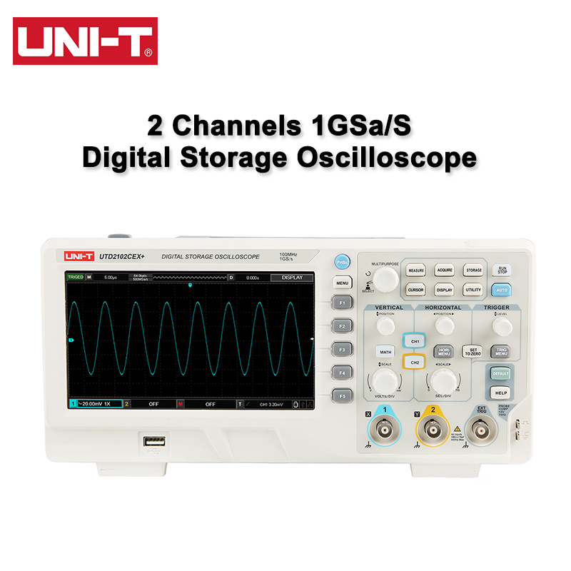 Digital Storage Oscilloscope 100Mhz - UNI-T Digitales Oszilloskop UTD2102CEX+ 100 MHz