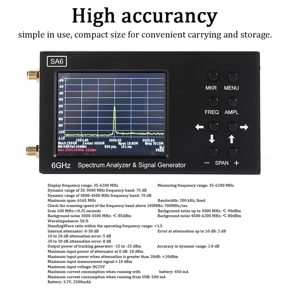 SA6 6GHz Spektrumanalysator |  – Signal Generator Spectrum Analyzer Bewertung und Preis